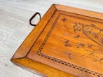 Antiek houten dienblad - Dienblad - Hout - Kerfsnede, Antiek en Kunst