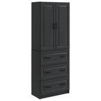 vidaXL Kast Set 2 pcs Zwart 66 x 34,5 x 87 cm Bewerkt hout, Huis en Inrichting, Verzenden, Nieuw