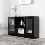 vidaXL Vitrinekast 120x30,5x70 cm bewerkt hout zwart, Verzenden, Nieuw