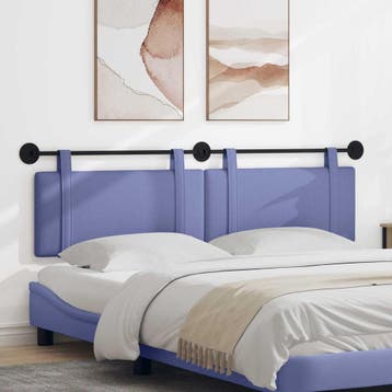 vidaXL Hangend hoofdbord Jeans Blauw Stof, Verzenden, Nieuw