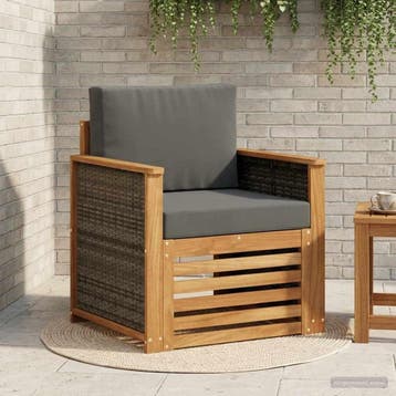 vidaXL Buiten Midden Sofa Naturel, Verzenden