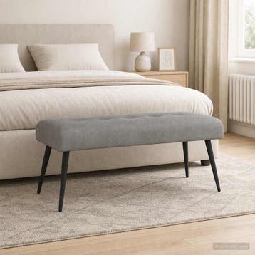vidaXL Bank met knopen tufting Lichtgrijs 110 x 40 x 46 cm, Verzenden