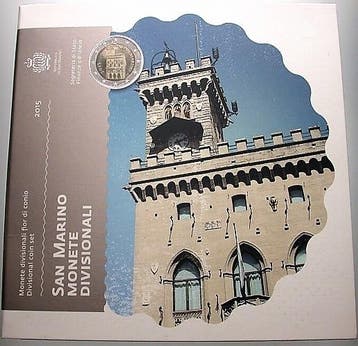 3,88 Euro,munten set 1 Cent-2 Euro 2015 San Marino Republik, Verzenden, België