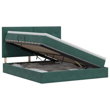 vidaXL Opslag bed met matras Donkergroen 180 x 200 cm, Verzenden, Nieuw