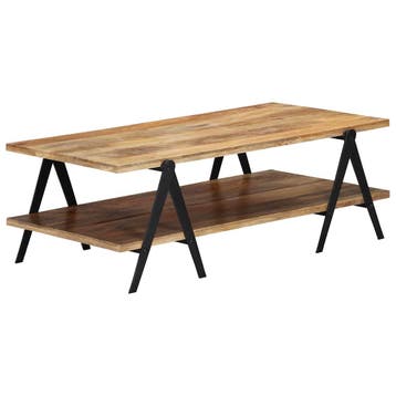 vidaXL Salontafel 115x60x40 cm massief mangohout, Huis en Inrichting, Tafels | Salontafels, Verzenden, Nieuw