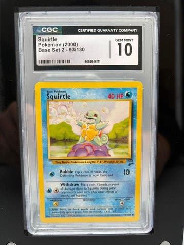 Pokémon Graded card - Squirtle - CGC 10 - WOTC - Base set 2, Hobby en Vrije tijd, Verzamelkaartspellen | Pokémon, Nieuw