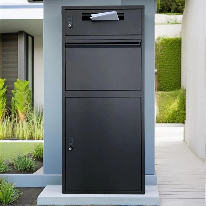 Postvak Gescheiden - Pakketbrievenbus - ParcelXL® DuoBox -, Tuin en Terras, Brievenbussen, Staande brievenbus, Nieuw, Staal, Verzenden