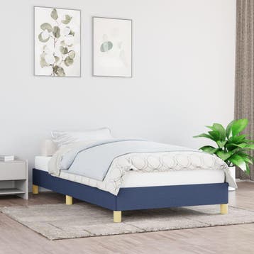 vidaXL Bedframe zonder matras 90x190 cm stof blauw, Verzenden