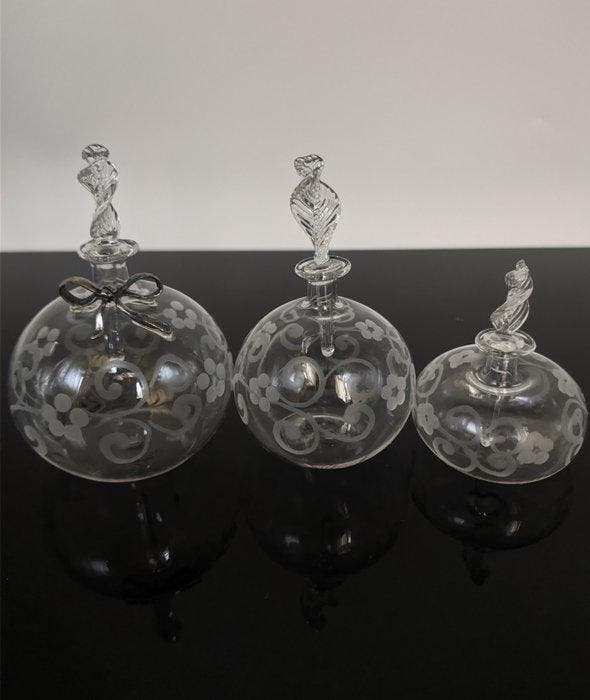 F&M Ballarin - F&M Ballarin - Flacon de parfum (3) - Verre, Antiquités & Art, Antiquités | Verre & Cristal