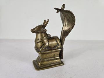 Beeld, Naga Nandi Altaarstuk - 13.4 cm - Brons