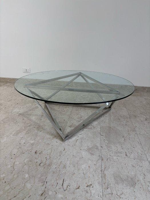 Middentafel - Staal, Kristal, Huis en Inrichting, Overige Huis en Inrichting