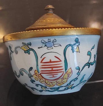 Inktpot - Francia/Cina XIX-XX sec - Porselein, Brons