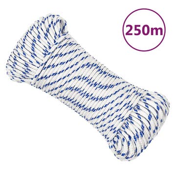 vidaXL Boot touw 5 mm 250 m polypropyleen wit, Verzenden, Nieuw