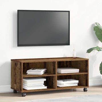 vidaXL TV Kast 90 x 35 x 40.5 cm Bruin Bewerkt hout, Huis en Inrichting, Verzenden, Nieuw