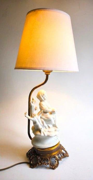 Tafellamp - Biscuit porselein - Midcentury, Antiek en Kunst