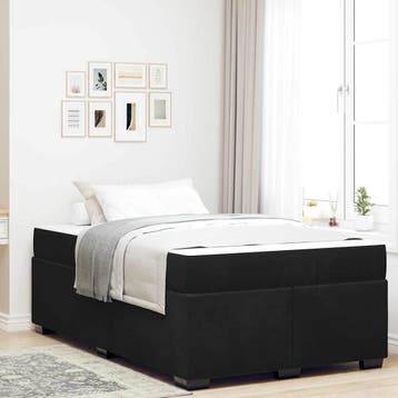 vidaXL Bedframe met matras Zwart 120 x 190 cm Stof, Verzenden, Nieuw