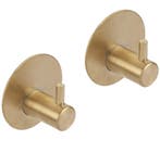 Differnz haak zelfklevend rond rvs goud 2 stuks