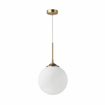 Nova Luce Athena - hanglamp - goudkleurig met lampenkap van, Verzenden, Nieuw