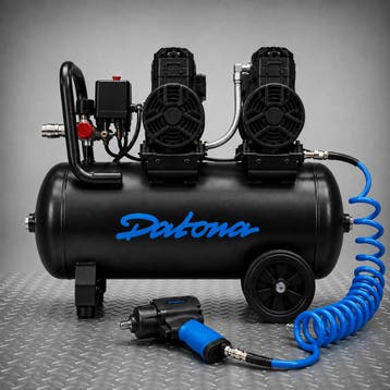 Datona Stille compressor 50L - Olievrij en verrijdbaar -, Ophalen of Verzenden, Nieuw