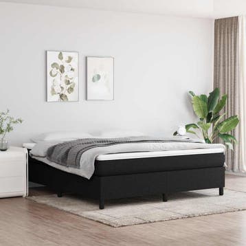vidaXL Boxspring bed stof zwart 160x200 cm, Verzenden