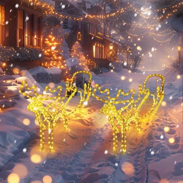 Kerstverlichting buiten - Rendier met slee - Kerstversiering, Huis en Inrichting, Verzenden, Nieuw