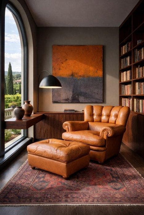 Poltrona Frau - Fauteuil (2) - Chester - Leder, Antiquités & Art, Art | Objets design