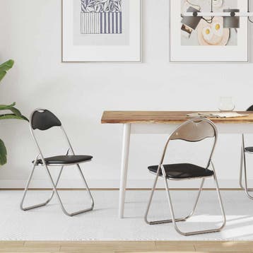vidaXL Inklapbare stoel 2 pcs Zwart en Grijs 48 x 43,5 x 81, Huis en Inrichting, Stoelen, Verzenden, Nieuw