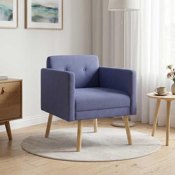 vidaXL Accentstoel Jeans Blauw Stof, Huis en Inrichting, Verzenden, Nieuw