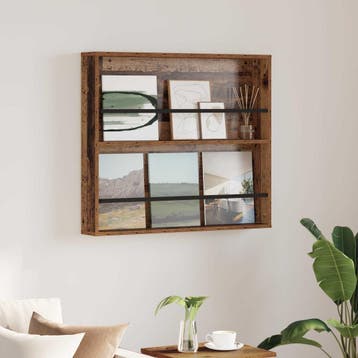 vidaXL Tijdschriftenrek met plank Oudhout 80 x 12 x 70 cm, Huis en Inrichting, Verzenden, Nieuw