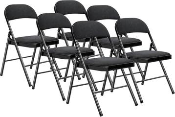 Klapstoelen - Vouwstoelen - Set van 6 - Eettafelstoelen - Zw, Verzenden