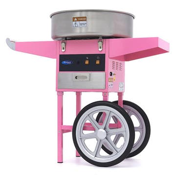 Machine à barbe à papa - Ø 52cm - Rose - avec chariot, Verzenden, Nieuw in verpakking