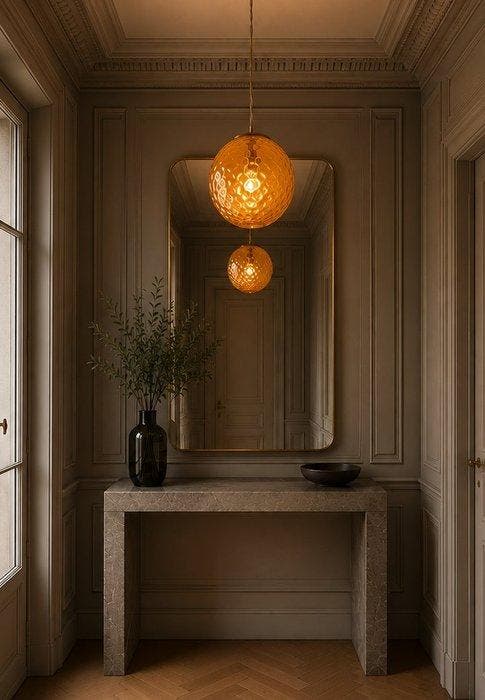 Kroonluchter - Oranje Baloton 80s - Vetro Murano, Antiek en Kunst, Antiek | Verlichting