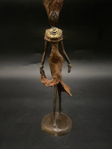Exceptionnel personnage bronze - Hoofd van een figuur -, Antiek en Kunst