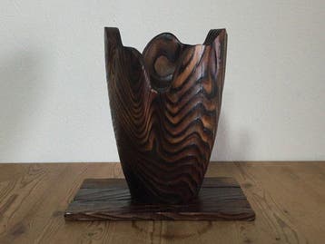 Japanese Vintage Yakisugi (Scorched Cedar) Ikebana Flower