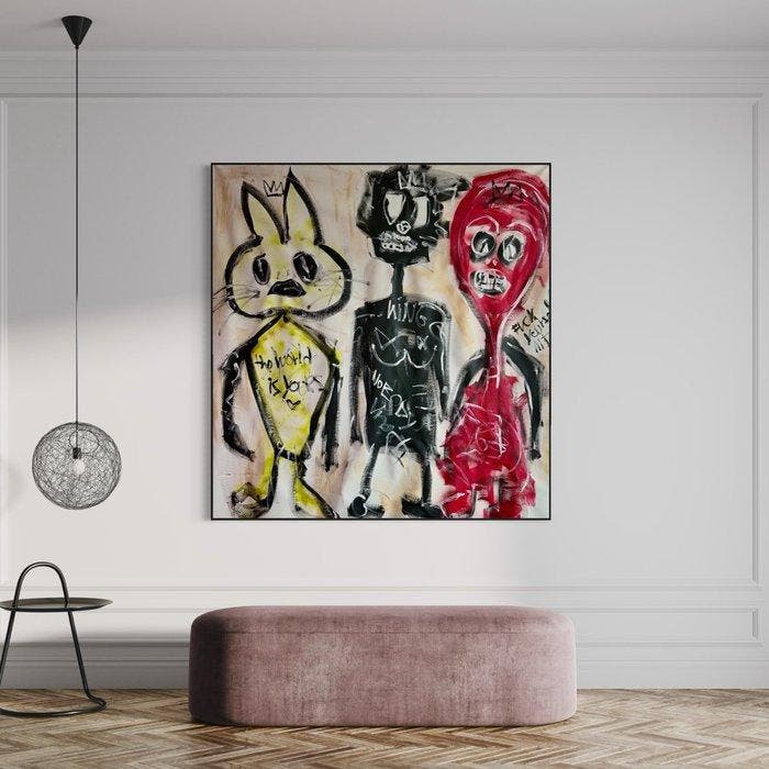 Timo Wedell - Invaders in the Desert - XXL - Basquiat Style, Antiek en Kunst, Kunst | Schilderijen | Modern