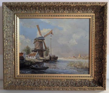 P.F. Jochemszn (XX) - Hollands landschap met molen