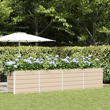 vidaXL Plantenbak Ivoor 385 x 50 x 75 cm Gegevens staal, Tuin en Terras, Verzenden, Nieuw