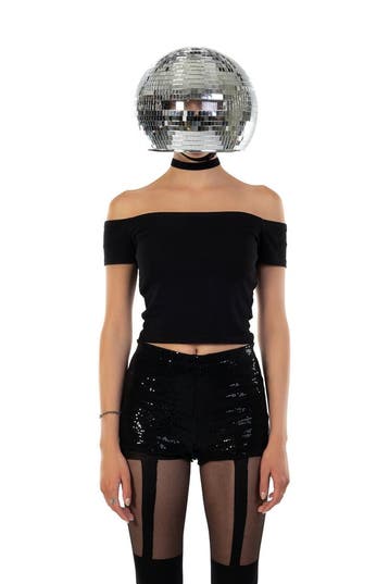 Discobal Hoofd Kinderen Ø 30 cm Disco Head Spiegeltjes Zilve, Ophalen of Verzenden, Nieuw