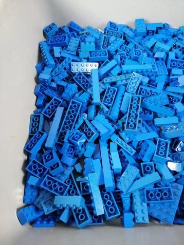 Lego - geen serie - 01. Partij van 1000 blauwe bouwstenen -
