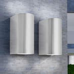 vidaXL LED-wandlamp tuin op-/neerwaarts rond 2 st, Verzenden, Nieuw