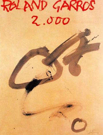 Antoni Tapies - “Roland Garros, 2000”. Gesigneerd in de