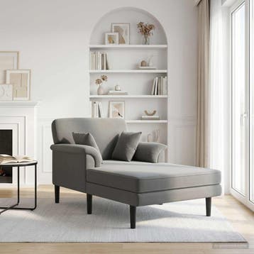 vidaXL Chaise longue Donkergrijs fluweel, Verzenden