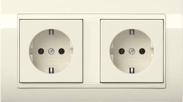 Prise Schuko Double Gira Avec Cadre Type 10 Standard 55 -, Bricolage & Construction, Verzenden