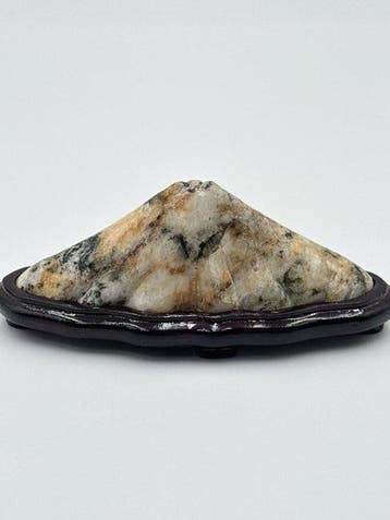Japanse Suiseki Fuji-steen – Yojuro-steen wit/zwart met