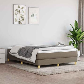 vidaXL Boxspring bed stof taupe 140x200 cm, Verzenden, Nieuw
