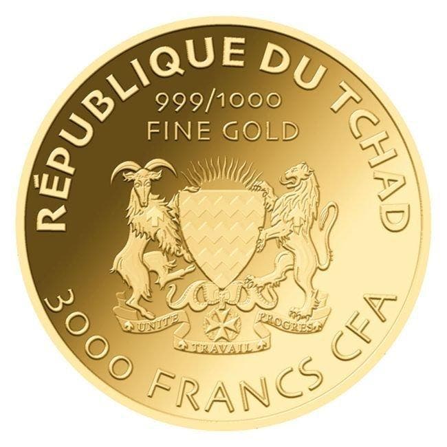 Tsjaad. 3000 Francs 1/1000 oz 999 Fine Gold 3000 CFA Francs, Timbres & Monnaies, Métaux nobles & Lingots