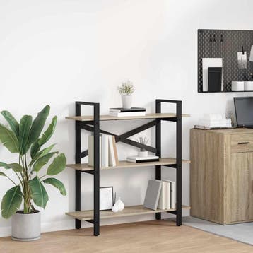 vidaXL Boekenplank 3-laags 100 x 33.5 x 64 cm Bewerkt hout, Verzenden
