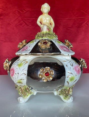dekselvaas (2) - Porselein - Barok-Rococo-stijl, Antiek en Kunst