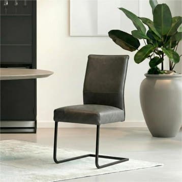 Set van 10 Leren eetkamerstoelen Remix - Vintage Grey, Ophalen of Verzenden