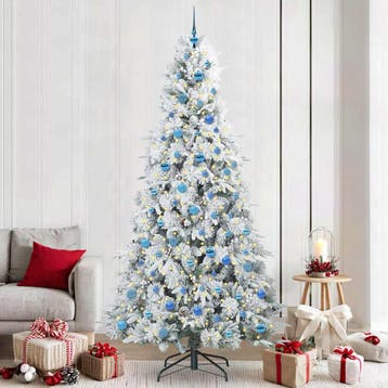 vidaXL Kunstmatige Hinged Kerstboom met 300 LED Wit 240 cm, Verzenden, Nieuw